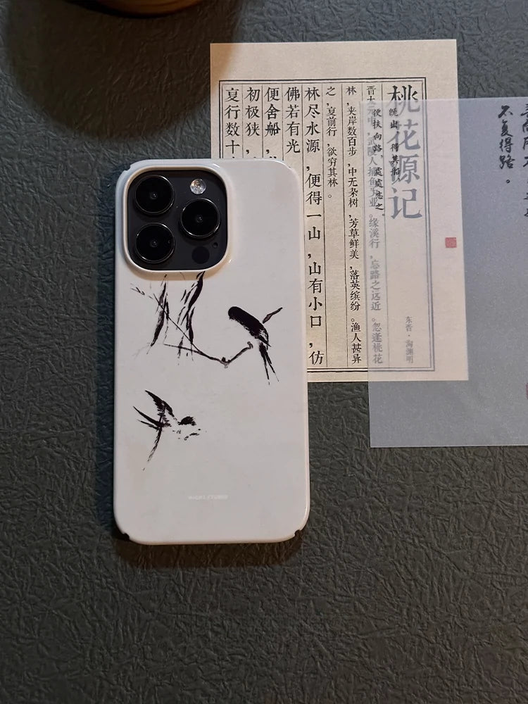 Night Studio Swallow Pattern Phone Case