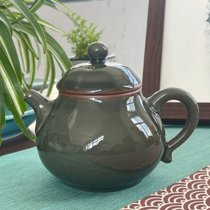 Ru~ tea~ can be~ coarse pottery~ home~ ancient ceramic tea~ brother~ tea set imitation firewood~ purple sand