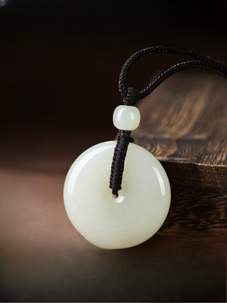 Natural Hetian Jade Safety Buckle Hanging Women's Jade Men's Hanging Xinjiang Hetian Jade Official Flag Store