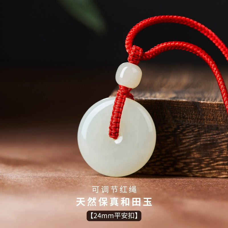 Natural Hetian Jade Safety Buckle Hanging Women's Jade Men's Hanging Xinjiang Hetian Jade Official Flag Store