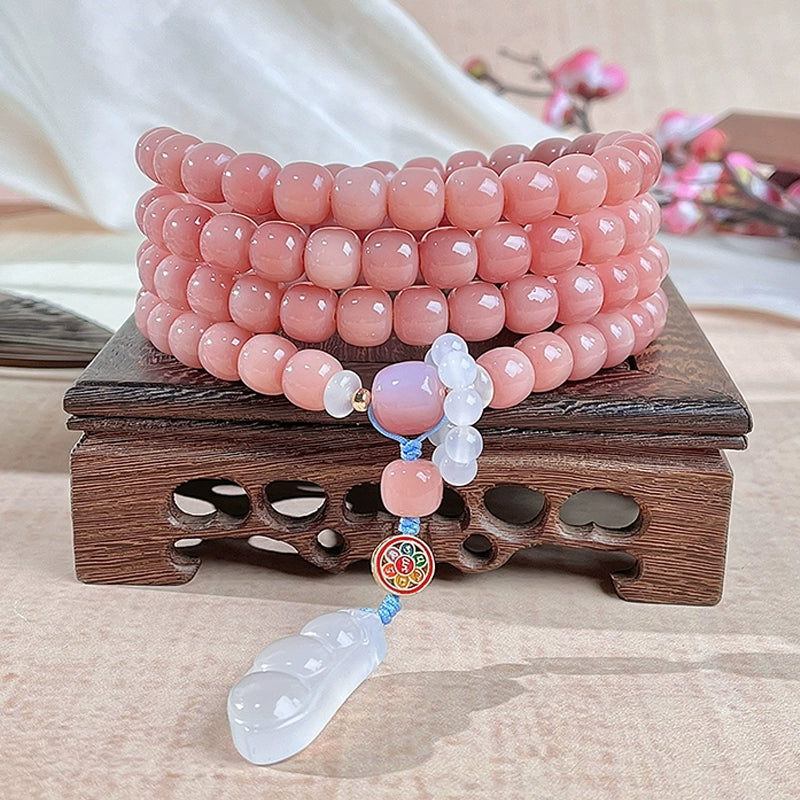 Natural 108 White Jade Bodhi Child Bracelet