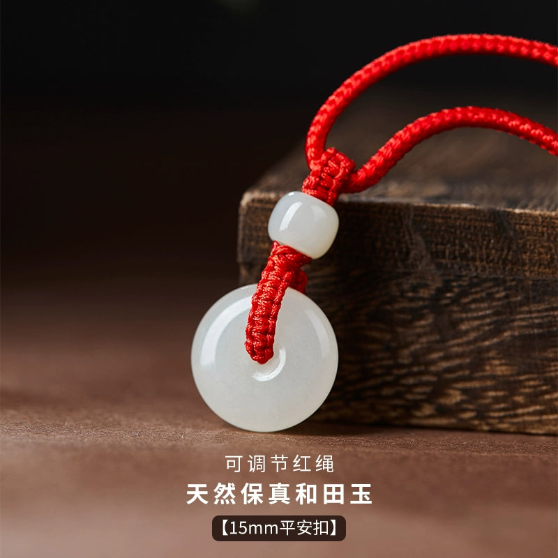 Natural Hetian Jade Safety Buckle Hanging Women's Jade Men's Hanging Xinjiang Hetian Jade Official Flag Store