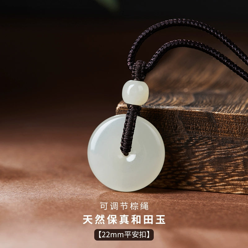 Natural Hetian Jade Safety Buckle Hanging Women's Jade Men's Hanging Xinjiang Hetian Jade Official Flag Store