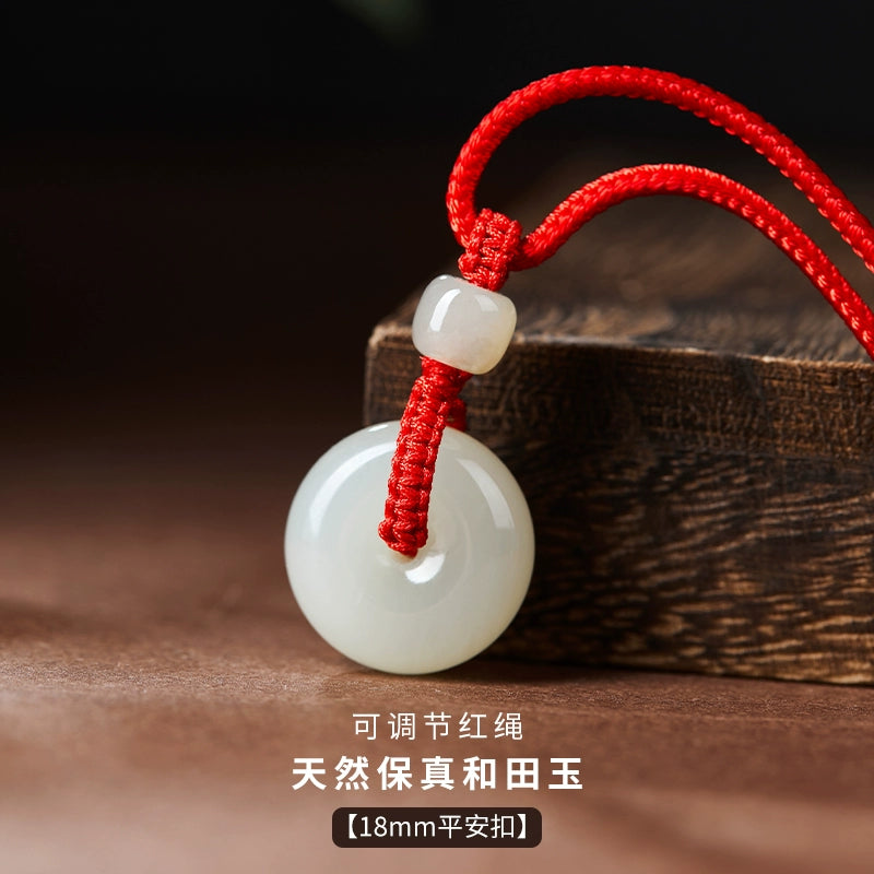 Natural Hetian Jade Safety Buckle Hanging Women's Jade Men's Hanging Xinjiang Hetian Jade Official Flag Store