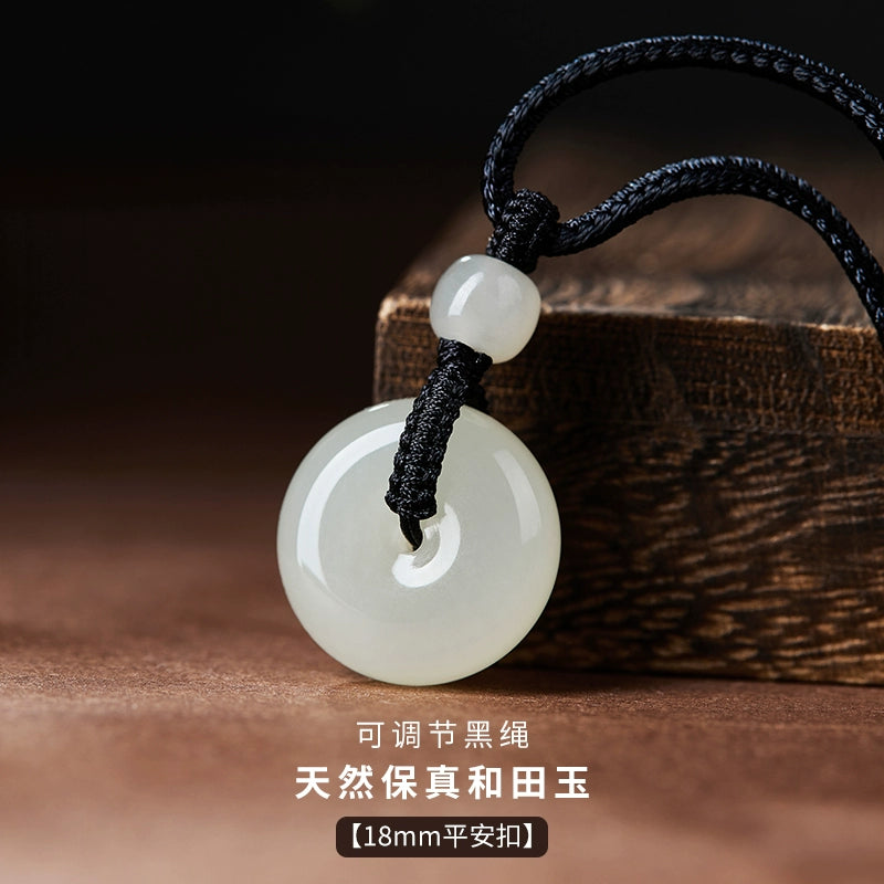 Natural Hetian Jade Safety Buckle Hanging Women's Jade Men's Hanging Xinjiang Hetian Jade Official Flag Store