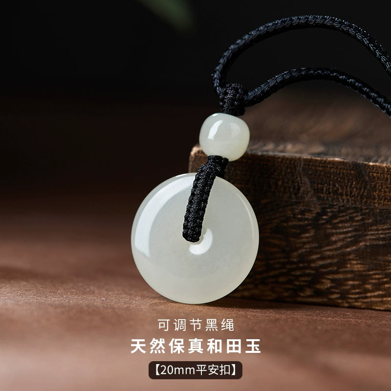 Natural Hetian Jade Safety Buckle Hanging Women's Jade Men's Hanging Xinjiang Hetian Jade Official Flag Store