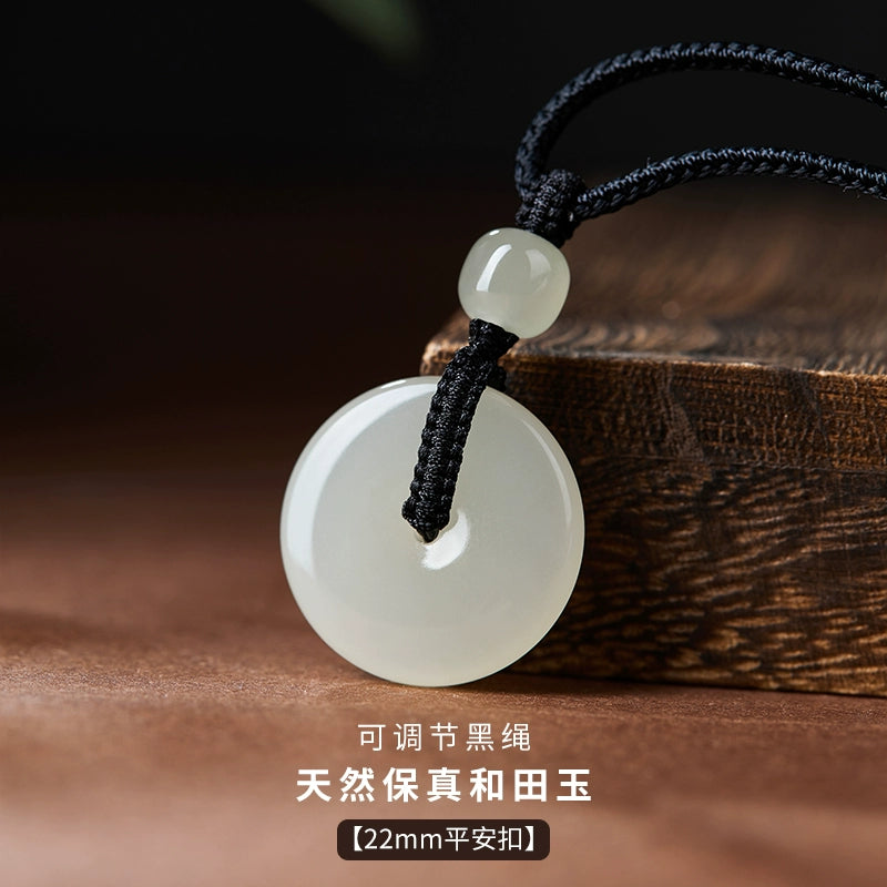Natural Hetian Jade Safety Buckle Hanging Women's Jade Men's Hanging Xinjiang Hetian Jade Official Flag Store