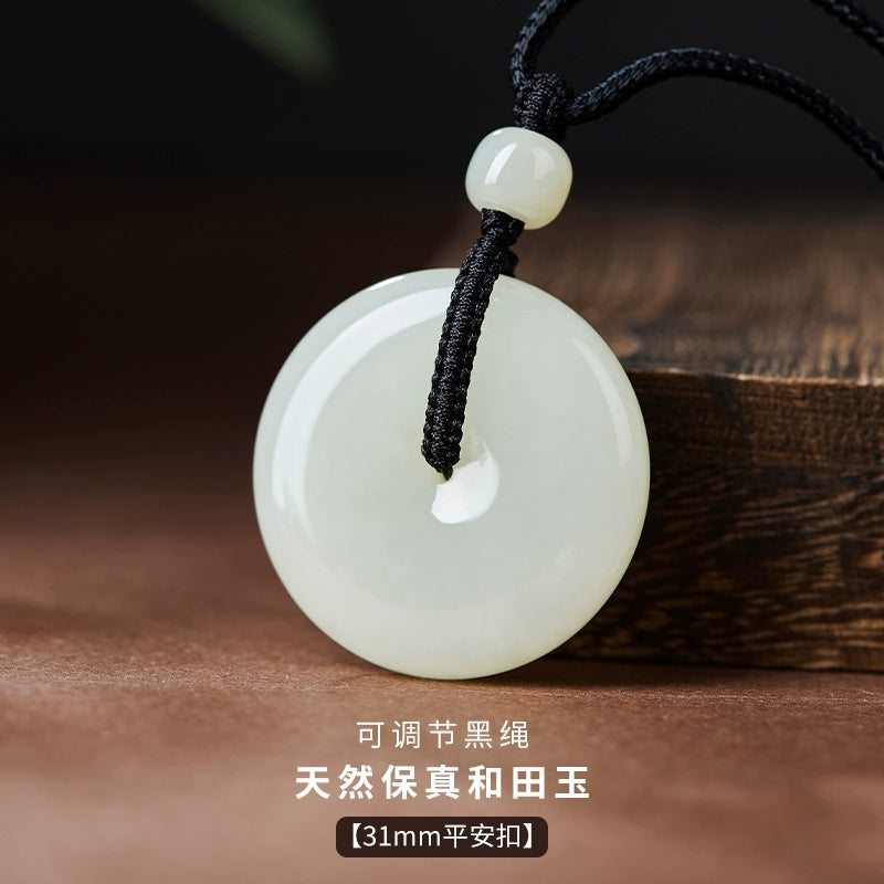 Natural Hetian Jade Safety Buckle Hanging Women's Jade Men's Hanging Xinjiang Hetian Jade Official Flag Store
