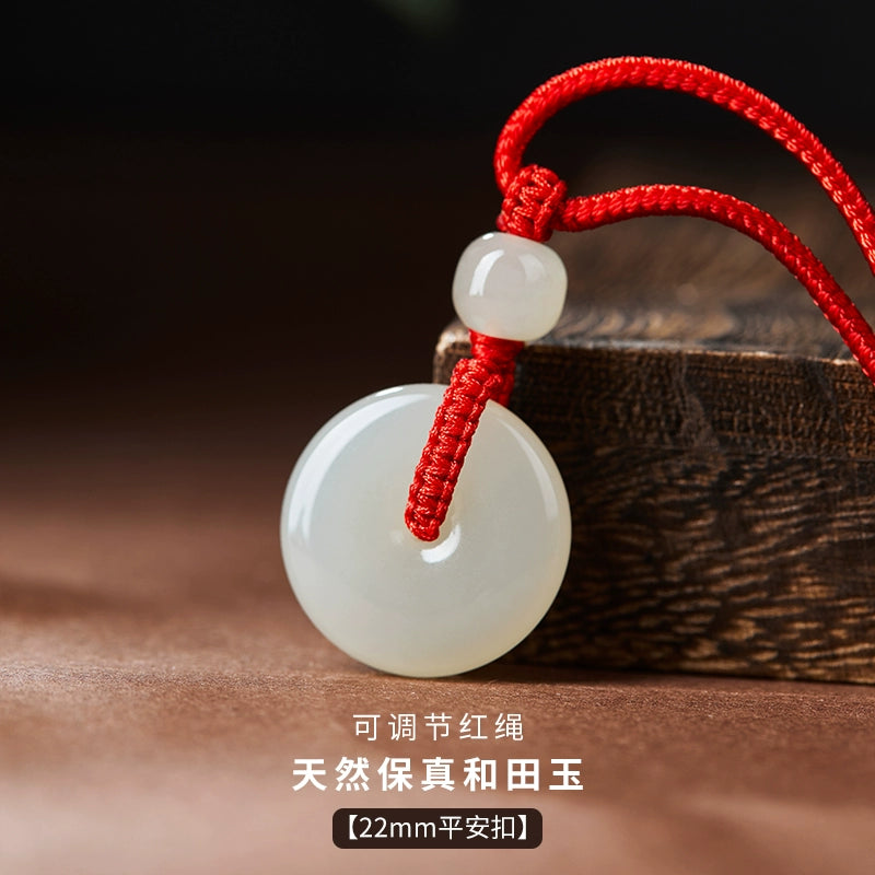 Natural Hetian Jade Safety Buckle Hanging Women's Jade Men's Hanging Xinjiang Hetian Jade Official Flag Store