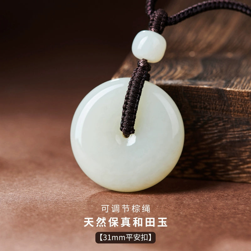 Natural Hetian Jade Safety Buckle Hanging Women's Jade Men's Hanging Xinjiang Hetian Jade Official Flag Store