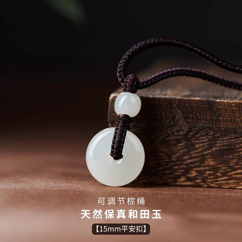 Natural Hetian Jade Safety Buckle Hanging Women's Jade Men's Hanging Xinjiang Hetian Jade Official Flag Store