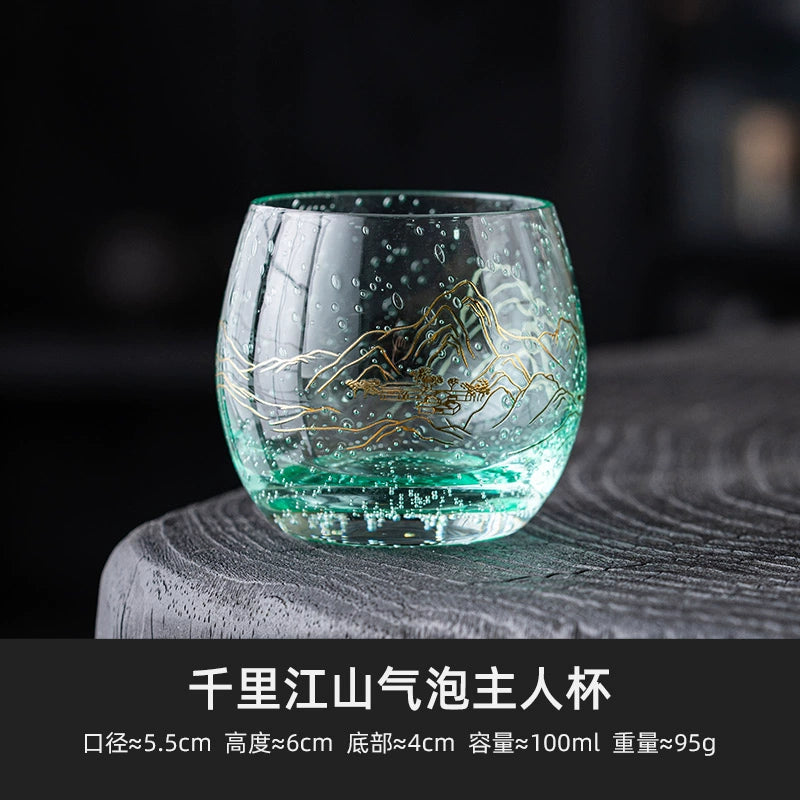 Thousands of miles of country and mountains Soak master cup Female high school People Use tea cup Kung Fu tea set Teacup glass shot glass