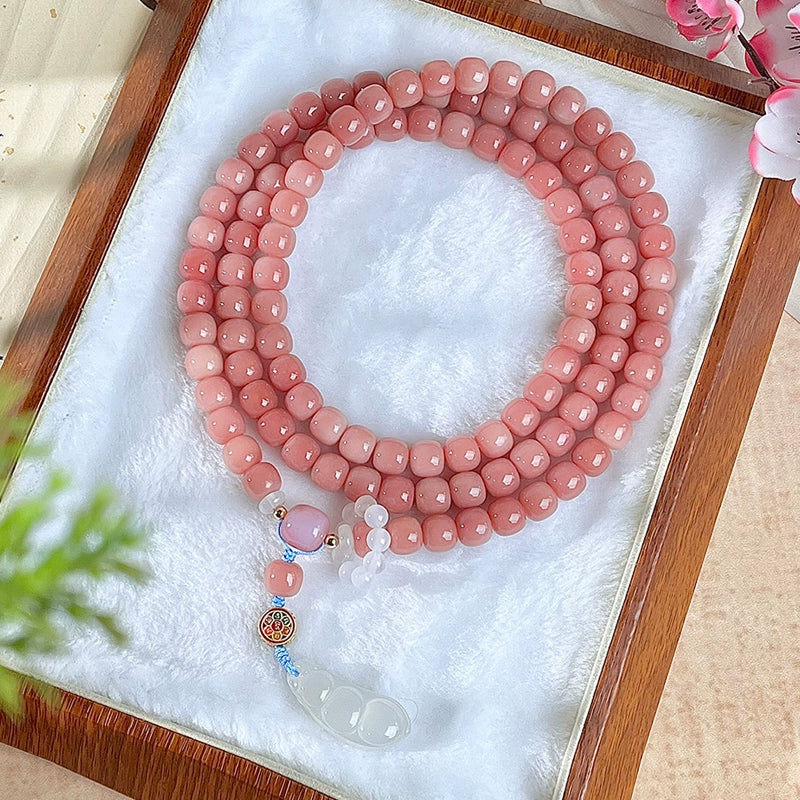 Natural 108 White Jade Bodhi Child Bracelet