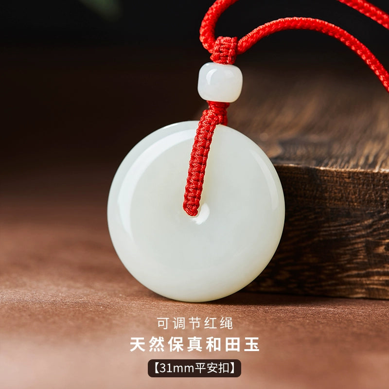 Natural Hetian Jade Safety Buckle Hanging Women's Jade Men's Hanging Xinjiang Hetian Jade Official Flag Store