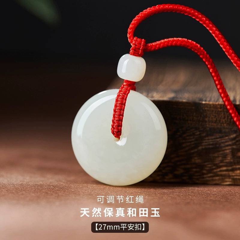 Natural Hetian Jade Safety Buckle Hanging Women's Jade Men's Hanging Xinjiang Hetian Jade Official Flag Store
