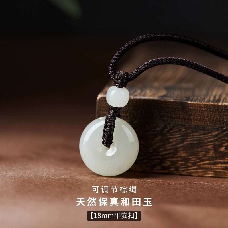 Natural Hetian Jade Safety Buckle Hanging Women's Jade Men's Hanging Xinjiang Hetian Jade Official Flag Store