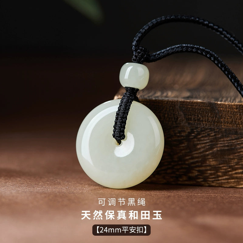 Natural Hetian Jade Safety Buckle Hanging Women's Jade Men's Hanging Xinjiang Hetian Jade Official Flag Store