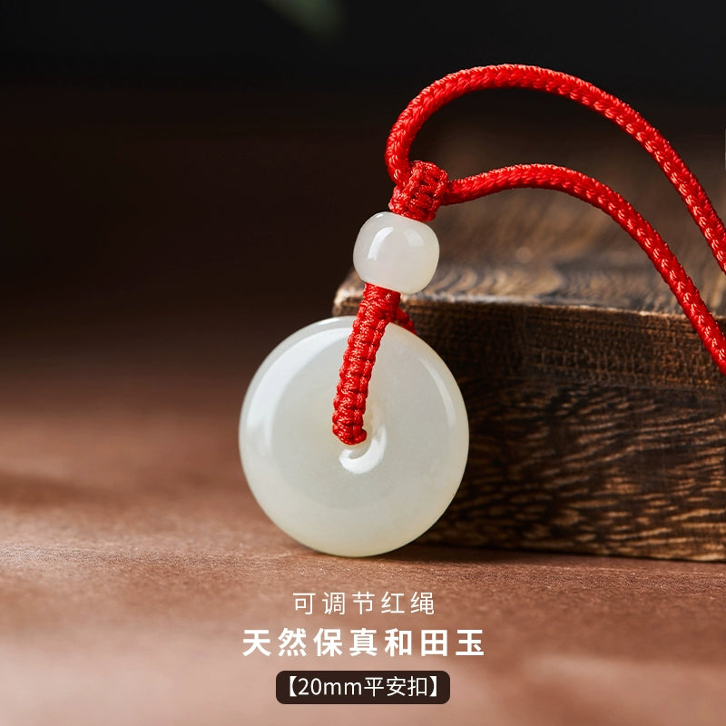 Natural Hetian Jade Safety Buckle Hanging Women's Jade Men's Hanging Xinjiang Hetian Jade Official Flag Store