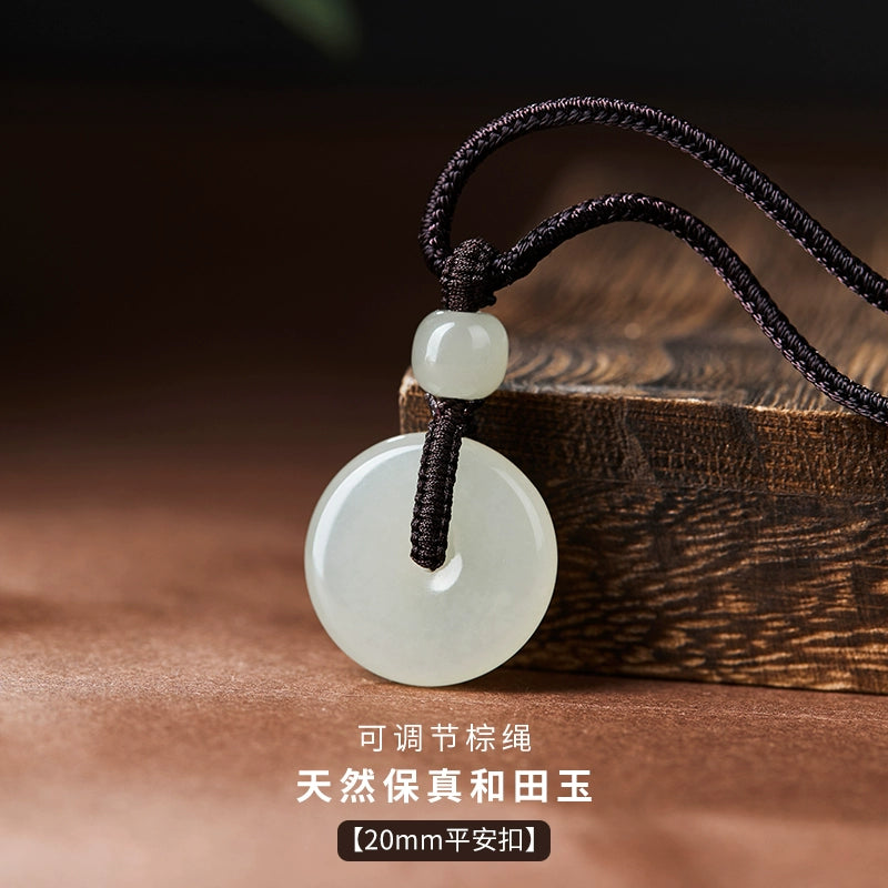Natural Hetian Jade Safety Buckle Hanging Women's Jade Men's Hanging Xinjiang Hetian Jade Official Flag Store