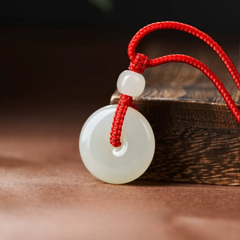 Natural Hetian Jade Safety Buckle Hanging Women's Jade Men's Hanging Xinjiang Hetian Jade Official Flag Store