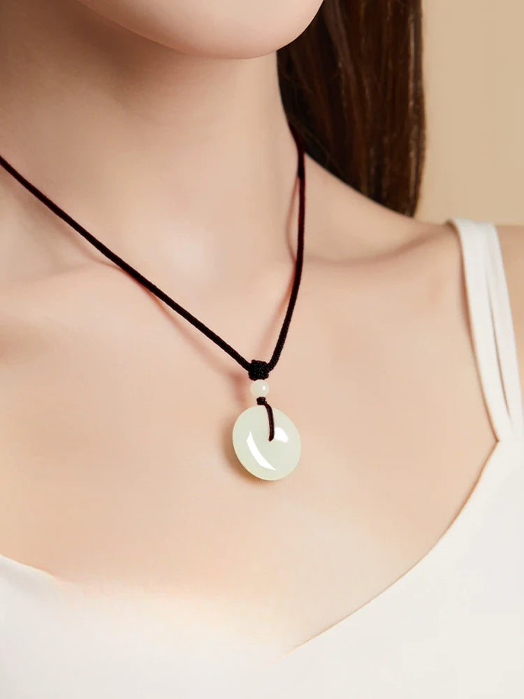 Natural Hetian Jade Safety Buckle Hanging Women's Jade Men's Hanging Xinjiang Hetian Jade Official Flag Store