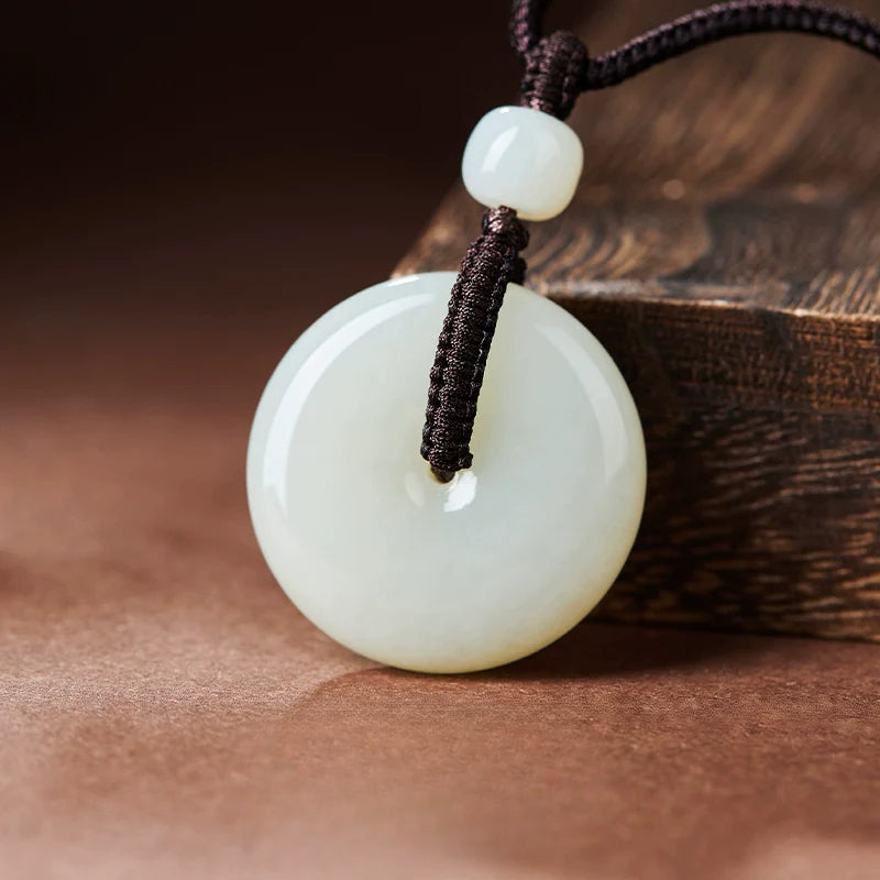Natural Hetian Jade Safety Buckle Hanging Women's Jade Men's Hanging Xinjiang Hetian Jade Official Flag Store