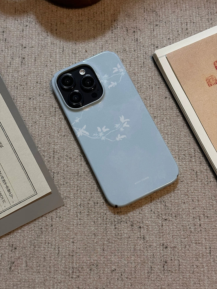 Night Studio White Branch Blue Phone Case