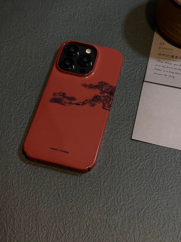 Night Studio Retro Pine Red Phone Case