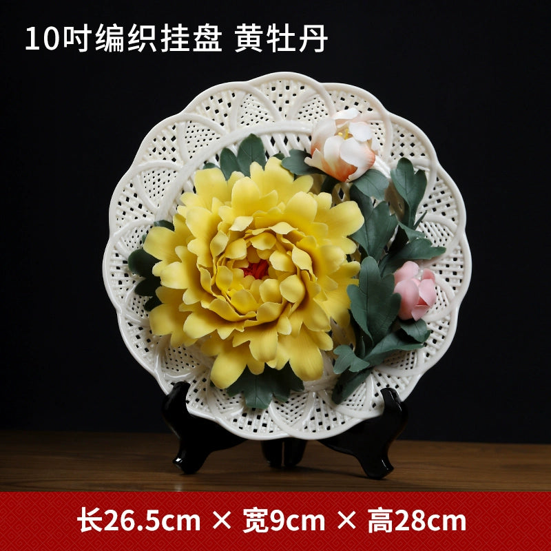 New Chinese-style ceramic porcelain flower furniture, Bogu rack, desktop home furnishing, wine and crafts