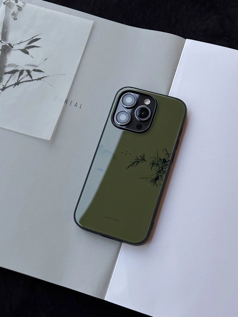 River and Mountain Painting Green Phone Case