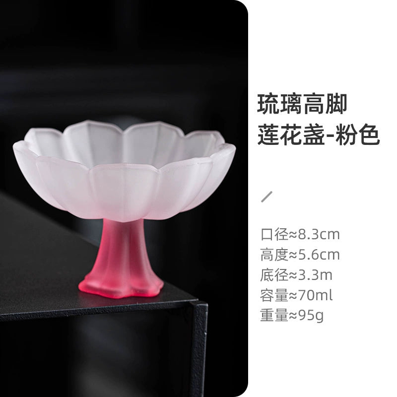 Pastel glazed tall cup + fragrant cup + wine glass + luxury high + high value + Baijiu cup drinking teacup children