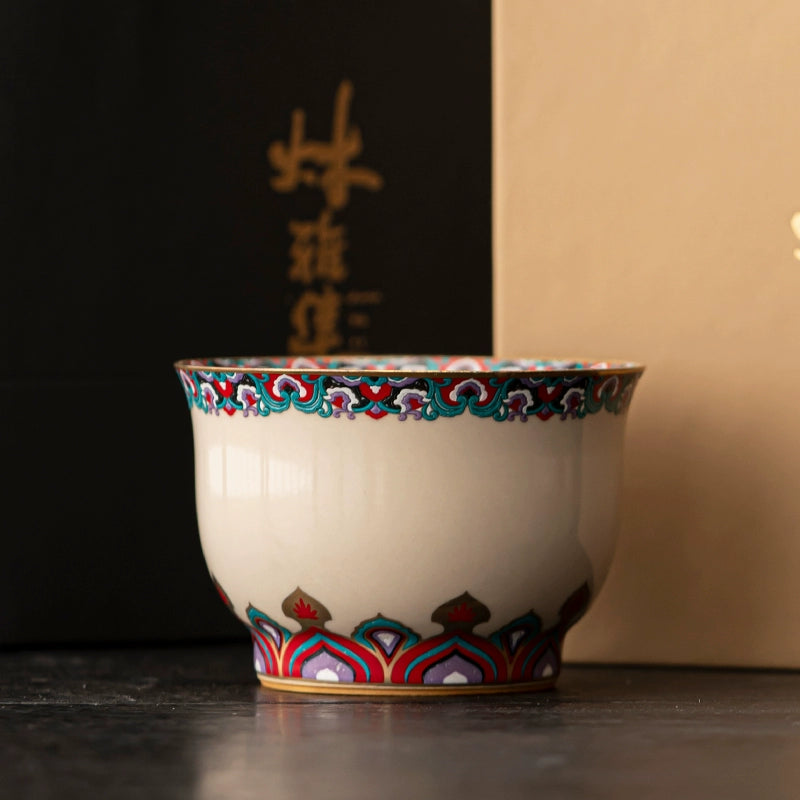 Dunhuang Teacup Master Cup Plant Ash Cup People's Ceramic Tea Tasting Cup Kung Fu Tea Set Tea Use Cup