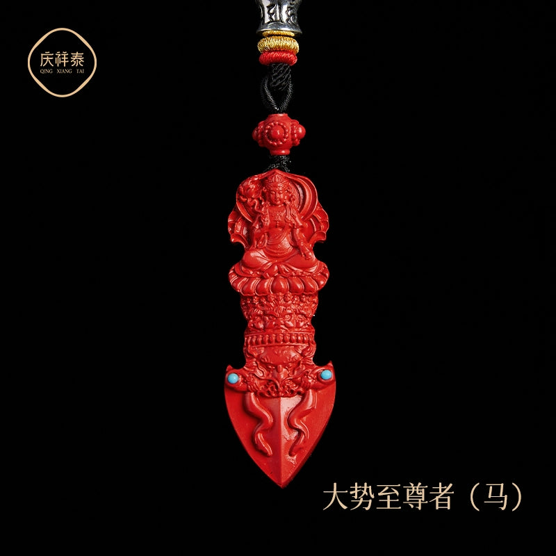 Year natal year with Natural original Cinnabar gold Pestle hanging Female natal Buddha Conquering Demons Male body talisman