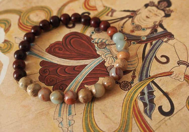 [Enter] A pair of beads, a string of beads, the original small red sandalwood classical Buddha bead bracelet.