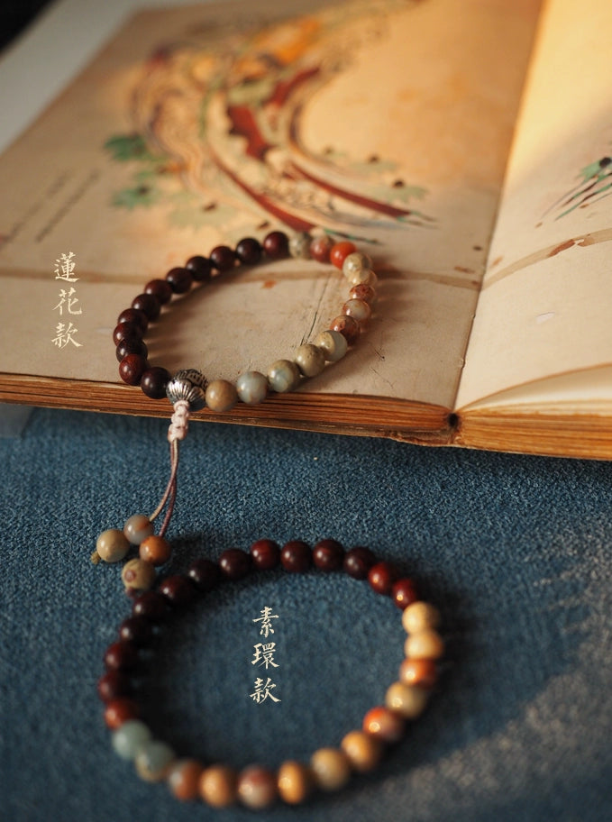 [Enter] A pair of beads, a string of beads, the original small red sandalwood classical Buddha bead bracelet.