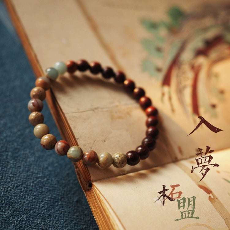 [Enter] A pair of beads, a string of beads, the original small red sandalwood classical Buddha bead bracelet.