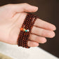 Authentic Indian Small Red Sandalwood Bracelet Men's Old Wood Buddha Bead Gold Star Old Material Sandalwood Sandalwood Hand Women's