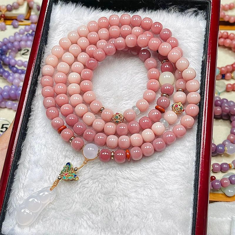 Natural Ice Penetrating Powder 108 Genuine White Jade Bodhi Child Bracelet Buddha Bead Male Rosary Bead Wenwan Players Ladies