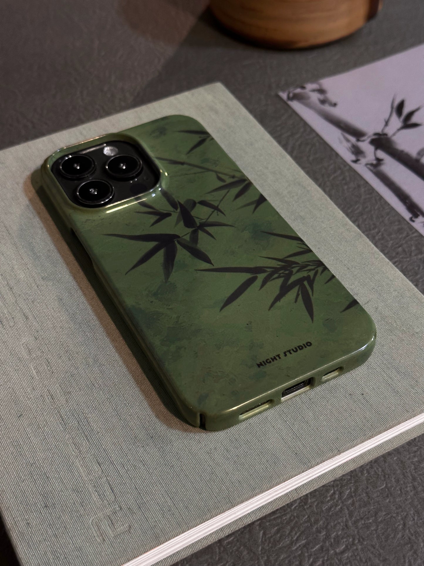 Vintage Black Bamboo Green Phone Case