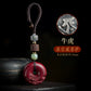 Obsidian safety buckle, steam buckle, key buckle, men's high-end New Year's high-end goods, feeling Pixiu, female