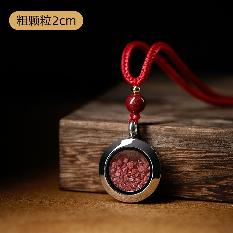 Cinnabar rough stone crystal sand gaga box natal year hanging female piece powder male grain with body talisman