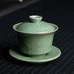 Green Bamboo Leaf Porcelain Gaiwan