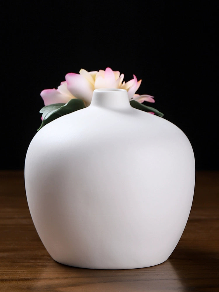 Ceramic Handmade Peony Vase Guest Arrangement Flower Dry Flower Generation Luxury High Sense Table Wine Product