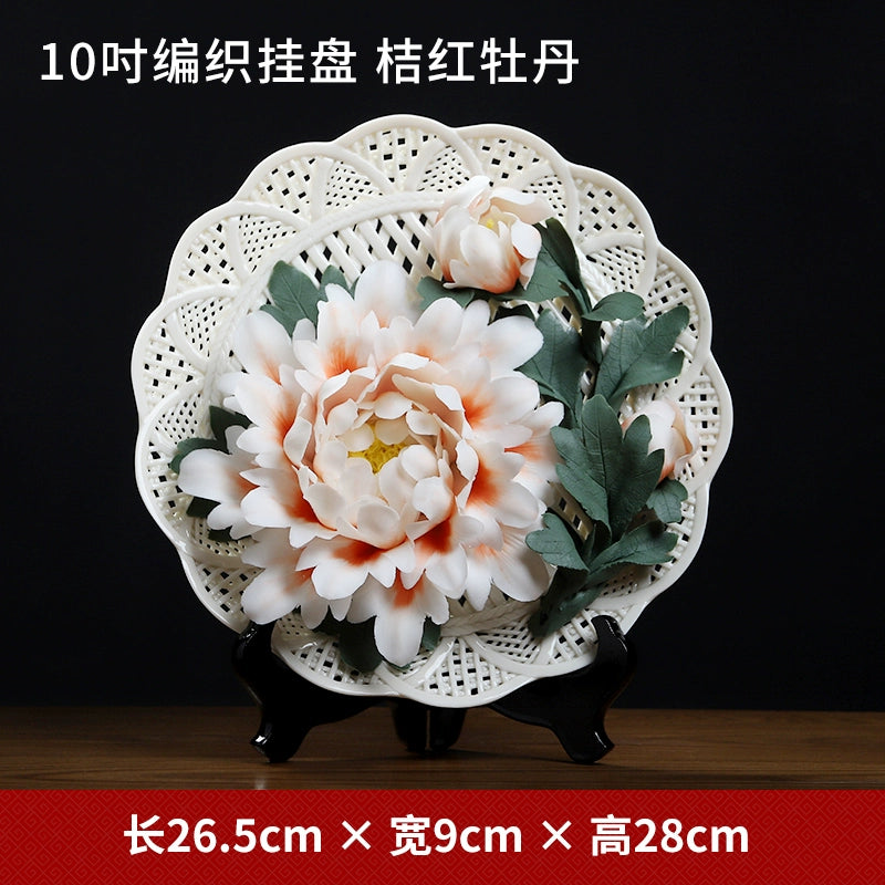 New Chinese-style ceramic porcelain flower furniture, Bogu rack, desktop home furnishing, wine and crafts