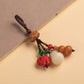 Mahogany gourd key buckle, steam piece cinnabar elephant Bodhi blessing bag key buckle can be used for fine packaging.