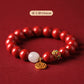 Birthday Year Cinnabar Bracelet Flag Store Genuine Cinnabar Hand Female Natural Hetian Jade Mother of Pearl