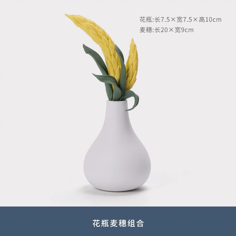 Qi Flower Ware Dehua Ceramic Handmade Flower Small Vase Home Life Products Italian Small Porcelain Vase Flower Insert Products