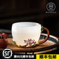 Mo Shou enamel water cup female flower teacup household flower teacup tea glazed cup crystal glass