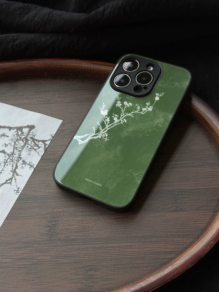 Night Studio Plum Blossom Vintage Green Phone Case