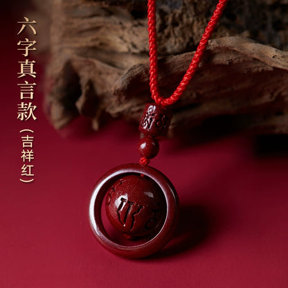 Cinnabar hanging female natal year six-character mantra + keychain + piece for men